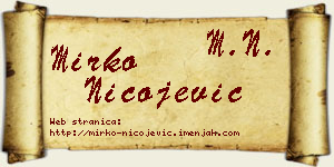 Mirko Nicojević vizit kartica